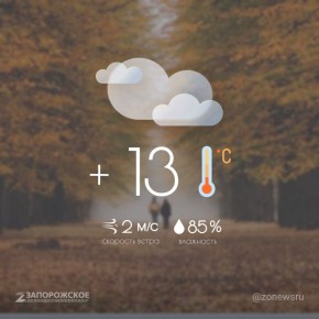 Пасмурная погода будет в Запорожской области в четверг