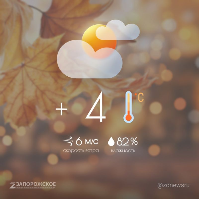 Облачная с прояснениями погода ожидается в Запорожской области в пятницу