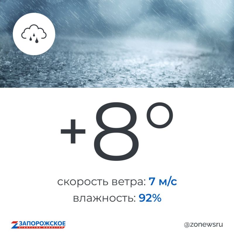 Дождь ожидается в Запорожской области в четверг