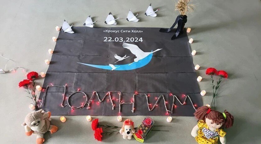 В Бердянском округе почтили память жертв трагедии в «Крокус Сити Холл»