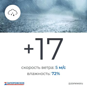 Дождь будет в Запорожской области в четверг