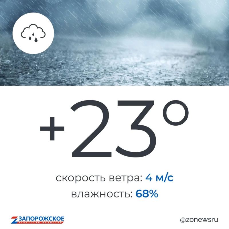 Дождь будет в Запорожской области в среду