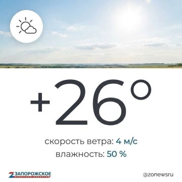 Солнечная, ясная погода и небольшой дождь вечером ожидаются в Запорожской области в субботу