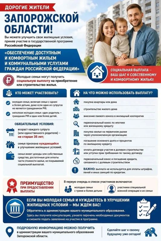 Социальная выплата на жильё для молодых семей
